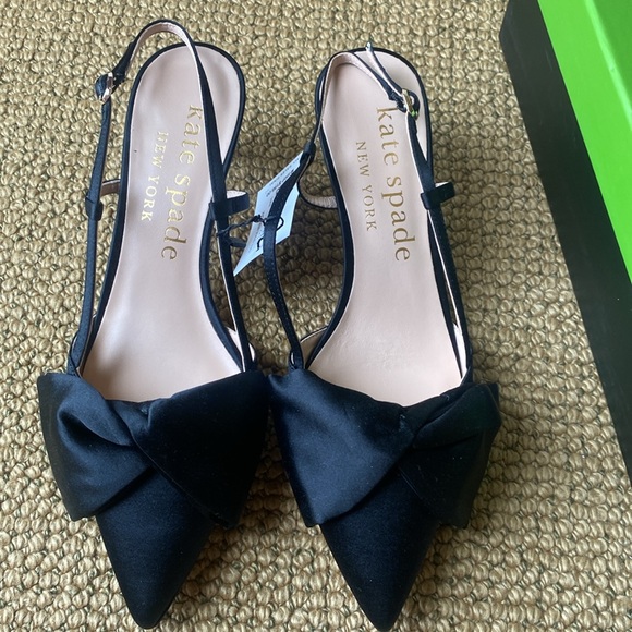 Kate Spade Black Marseille satin lux Classic Heels NWT - Picture 7 of 8